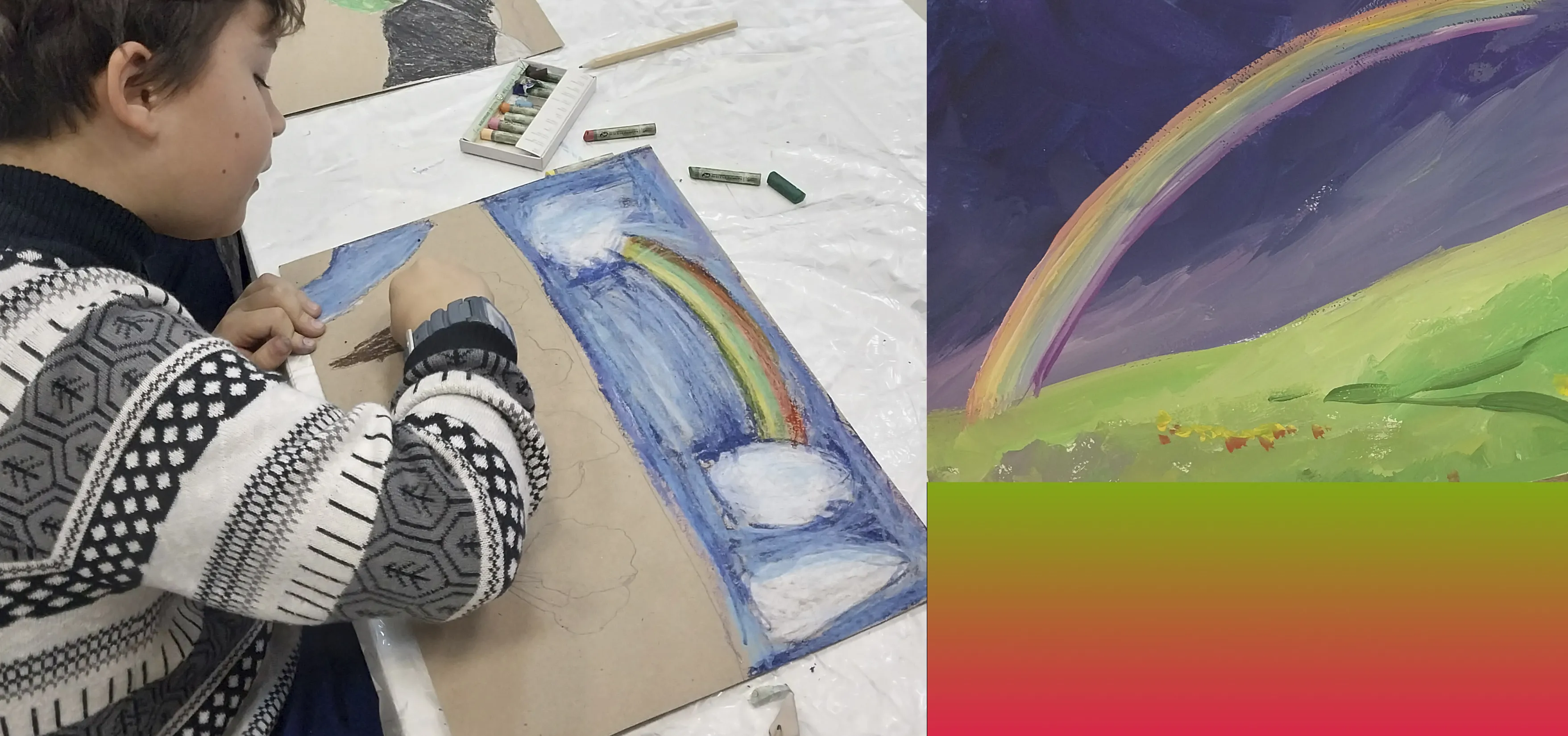 Арт-занятие «Эффект радуги» на выставке «Сила света»